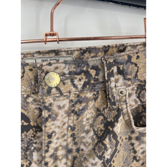 Free People Womens Velour Snake Print Skinny Jeans Size 29 Pants - Picture 4 of 4